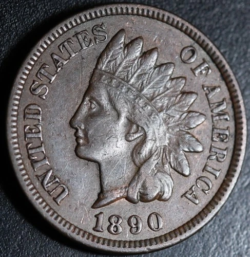 1890 INDIAN HEAD CENT - With LIBERTY & DIAMONDS - XF EF