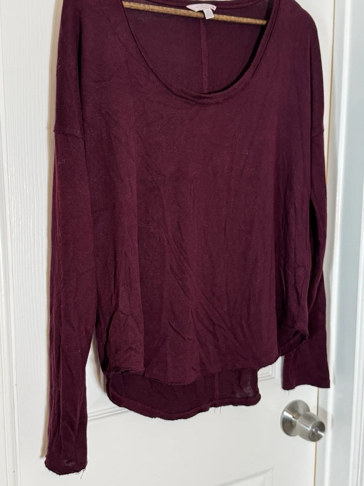 Lucky Brand Mangas Raglán Grandes Henley Manga Larga Suave Púrpura Informal Comodidad Foto 2 de 4