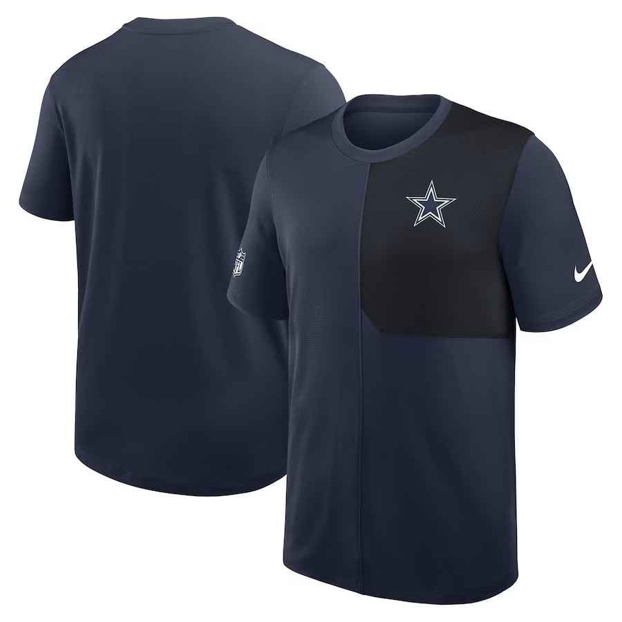Dallas Cowboys Nike Sideline Uv Performance Coach Shirt - Navy