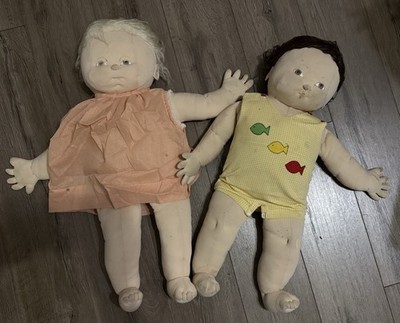 VTG 2 Soft Sculpture Homemade Doll *Cabbage Patch style* Handmade Lot Boy & Girl