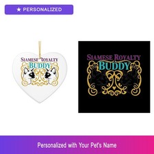 Custom Siamese Cat Pet Lover Set of 2 Ornament National Pet Day Special