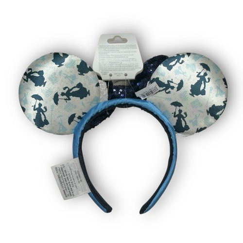 2025 Disney Parks Epcot United Kingdom Mary Poppins Ears Headband Bow Sequin New - Picture 10 of 12