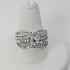 WOMEN'S 14K WHITE GOLD DIAMOND WEDDING SET ree kp  PDS024933 