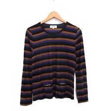 Camiseta Sonia Sonia Rykiel Manga Larga Negra Púrpura Cachemira Talla 40 Para Edades 14