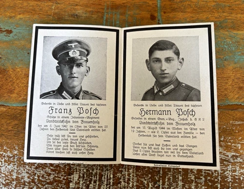 Death Picture WW2 Brothers 1942 Eastern Front & 1944 France