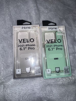 iHome VELO Silicone Impact Case 2021 iPhone 6.1'' Pro Green And Clear - 2 New
