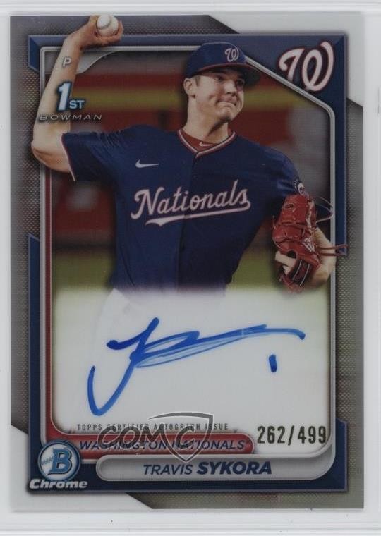 2024 Bowman Chrome Prospect Refractor 262/499 Travis Sykora #CPA-TSY Auto 10yf