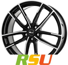 Brock B38 schwarz front-poliert 8x20" ET50 LK5 114.3 ML 72.6 Alufelgen 20 Zoll