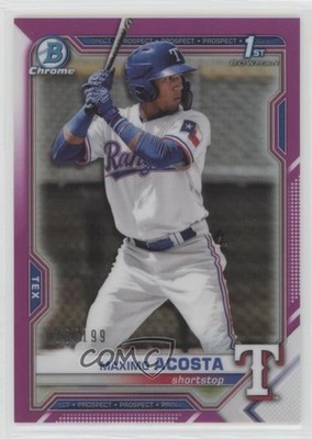 2021 Bowman Chrome Prospects Fuchsia Refractor /199 Maximo Acosta #BCP-7 0rm0