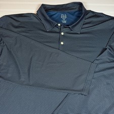 Jos A Bank Traveler Collection Tailored Fit Diagonal Dot Black Blue Polo Mens 4X
