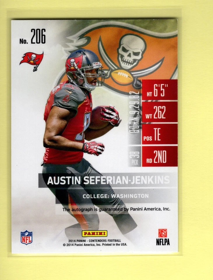 AUSTIN SEFERIAN-JENKINS 2014 CONTENDERS AUTO ROOKIE CARD 56/99 - Image 2 of 2