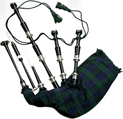 PIPER EXPERO New Black Rosewood Silver Mounts/Scottish Bagpipes/Highland bagpipes,Tutor Book