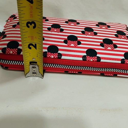 Disney's Minnie Mouse Zip Around Wallet Wristlet Red Black Minnie with Bows NWT - Picture 13 of 13