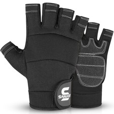 Fingerless Working Gloves for Men Performance Heavy Duty Half Finger Work Gloves
