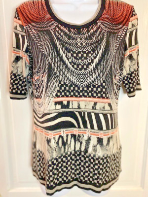 GERRY WEBER Casual Art to Wear Graphic Blouse Top Size 6 US