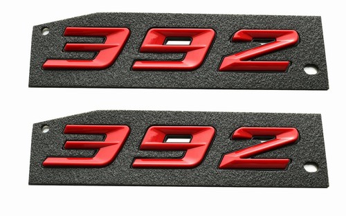 Pair Set New 392 Emblem Fender Badge Letter Nameplate with 392 Car Truck-Red - Picture 1 of 5