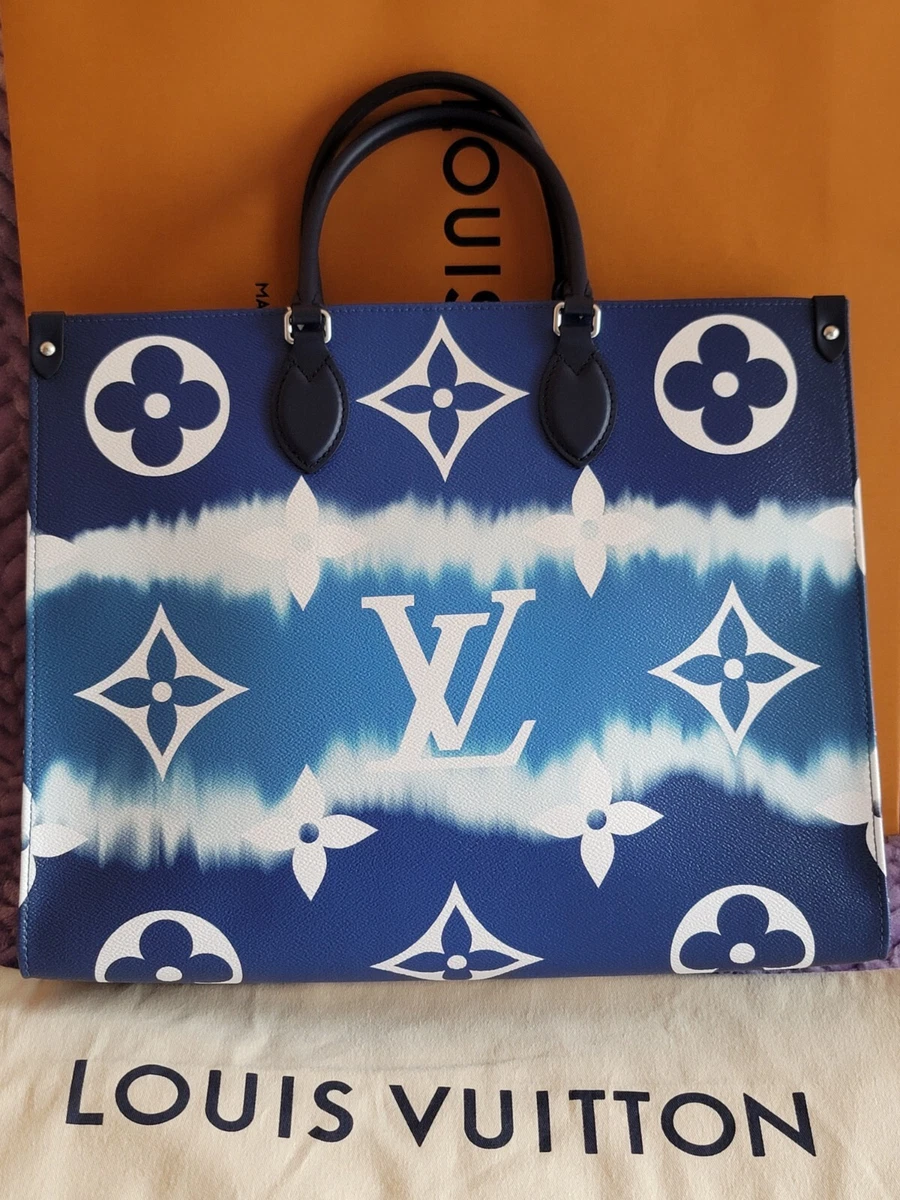 blue lv tote