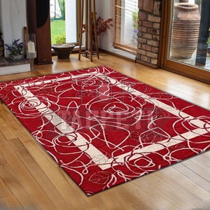 PETALI ROSSO RE - TAPPETO MODERNO CINIGLIA LAVABILE ...