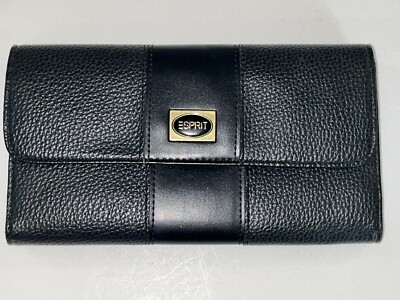 Esprit Worldwide Black Leather 11 Card Slots Organizer Wallet