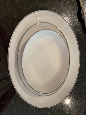 Harmony House Japan China Large 16'' 12  Serving Platter Moderne #3545 & 10'' Bowl