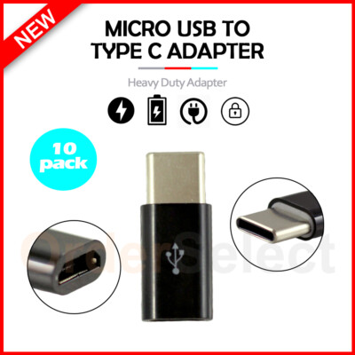 10X Micro USB to Type C OTG Adapter for Samsung Galaxy S20 FE/Z Flip/Z Fold 2