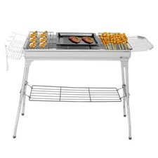Stainless Steel Folding Barbecue Charcoal Grill Stove Shish Kebab Patio Camping