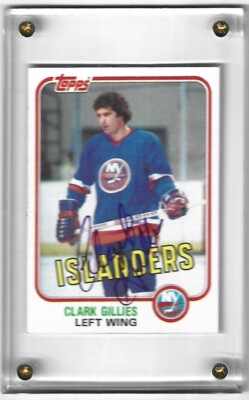 RARE 1981 TOPPS #88 CLARK GILLIES (DEC. 2022) NYI AUTOGRAPHED CARD MINT !!!!!