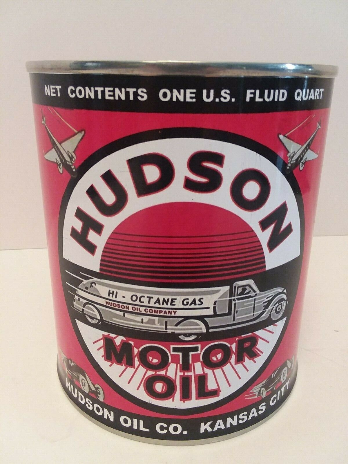 Vintage Hudson Motor Oil Can 1 qt. -  ( Reproduction Tin Collectible )  