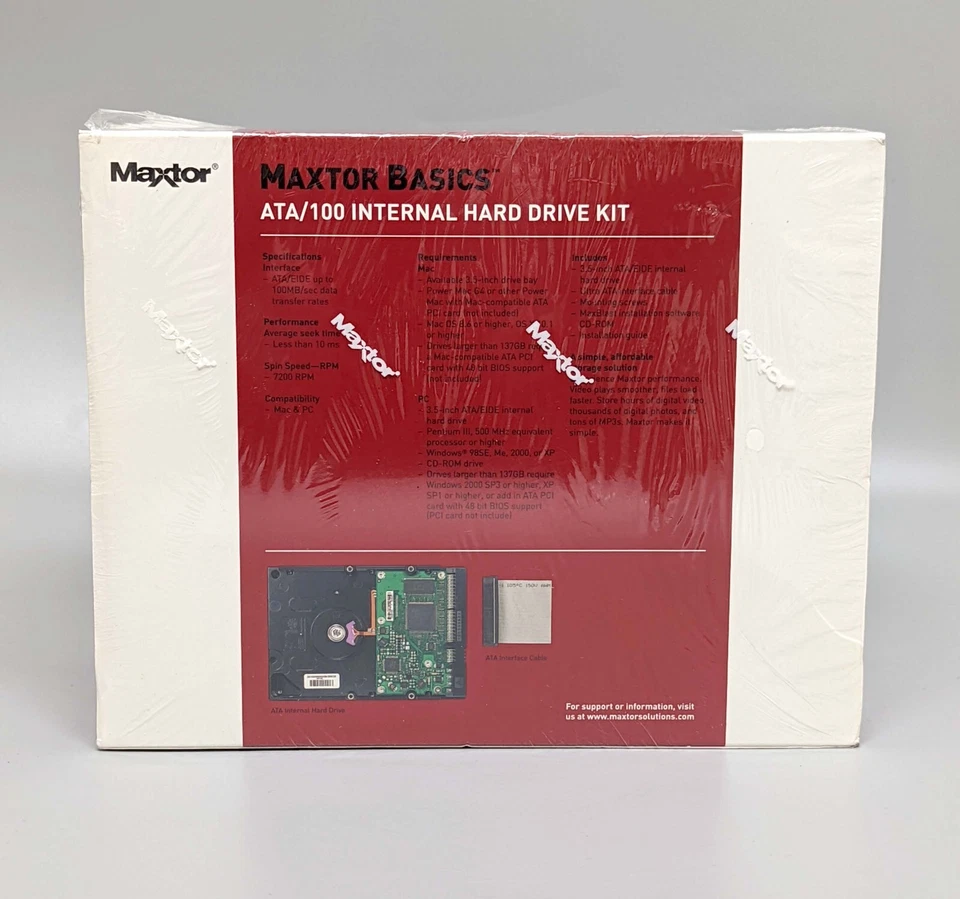 New Maxtor Basics ATA/100 Internal Hard Drive Kit 300GB 16MB Cache 7200RPM - Image 4 of 4