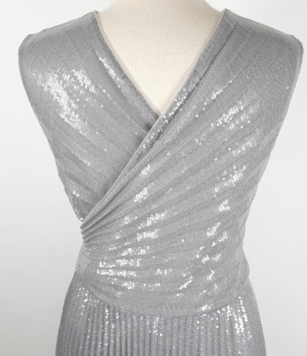 Ralph Lauren Purple Label★素敵!Silver Sequin Pleated Dress Ralph Lauren Purple Label 14 ( fits 8 ) dress silver pleated