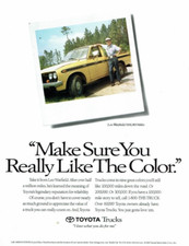 1993 Vintage Print Ad Toyota Trucks Yellow Make Sure You Really Like The Color