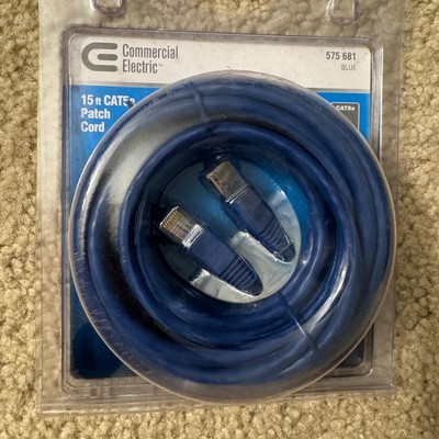Commercial Electric Cable Cat5e Patch Cord 575-681 Blue 15ft New