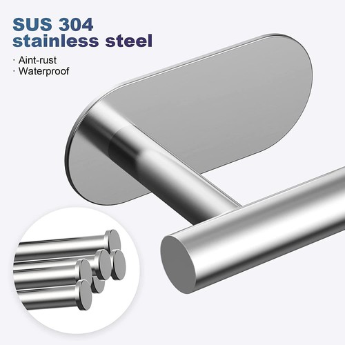 Stainless Steel Toilet Roll Paper Holder Strong Self Adhesive Stick Wall Mount - Picture 4 of 4