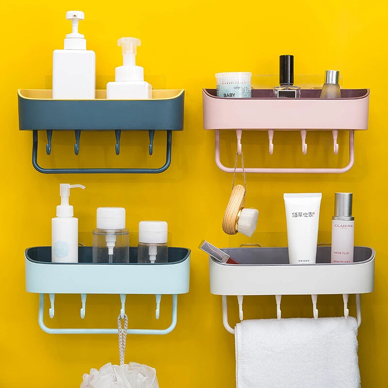 Bathroom Suction Rack Organizer Cup Storage Shower Wall Basket Towel Hook  Tools