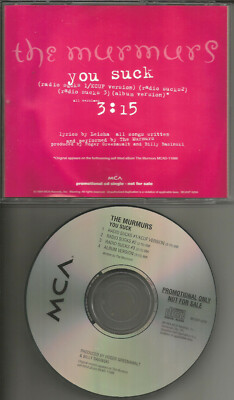 THE MURMURS You Suck 4TRX w/ 3 RARE VERSIONS PROMO Radio DJ CD single 1994