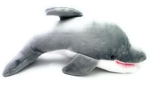 Delfin Delphin Tier groß Plüschtier Kuscheltier Stoff Tier 46cm Grau