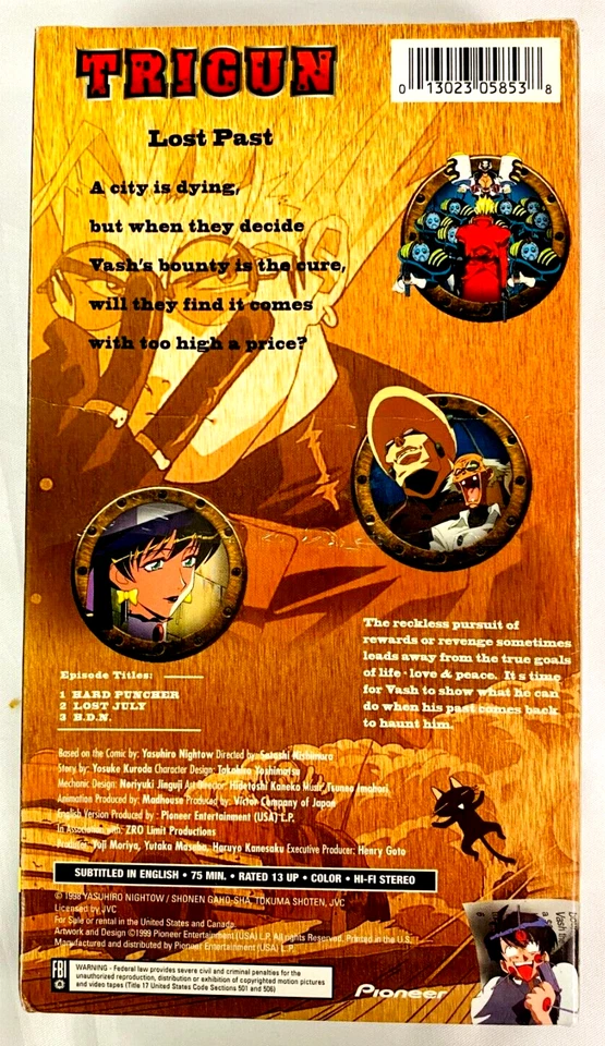Trigun Lost Past (VHS) — английский пионер с субтитрами — НОВЫЙ ЗАПЕЧАТАННЫЙ - Изображение 2 из 4