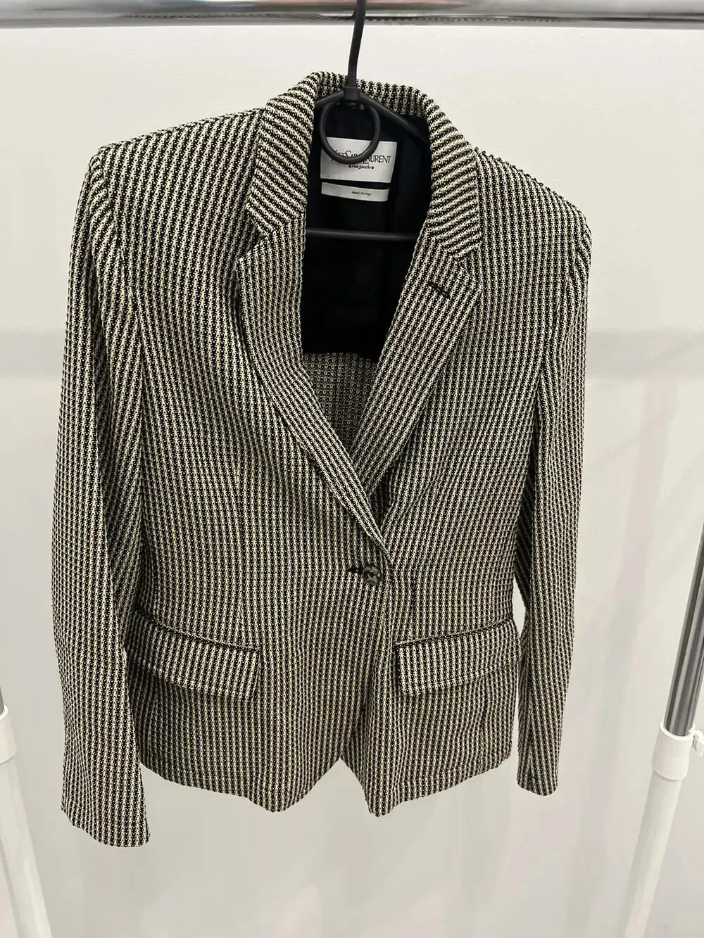 Giacca blazer Yves Saint Laurent Rive Gauche di Tom Ford schiena aperta taglia FR38