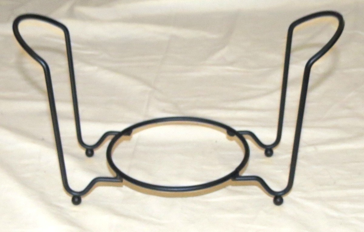 Salad Plate Stacking Holder Black Metal