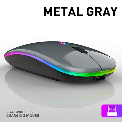 Wireless Rechargeable LED Lighted Mouse, Silent 2.4GHz Wireless Mouse For Laptop - Picture 16 of 35