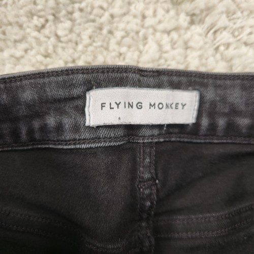 Flying Monkey Women's Black Cropped Distressed Raw Hem Jeans 29 (28"Wx25"L) - Picture 6 of 13
