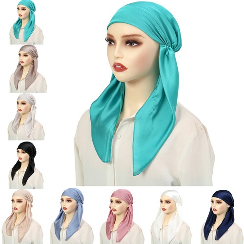 Muslim Women Pre-tied Turban Hijab Hair Loss Bonnet Chemo Cap Hat Wrap Headscarf
