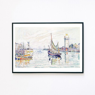 Les Sables d'Olonne 1929 Harbour Painting Illustration 7x5 Wall Decor Art Print 