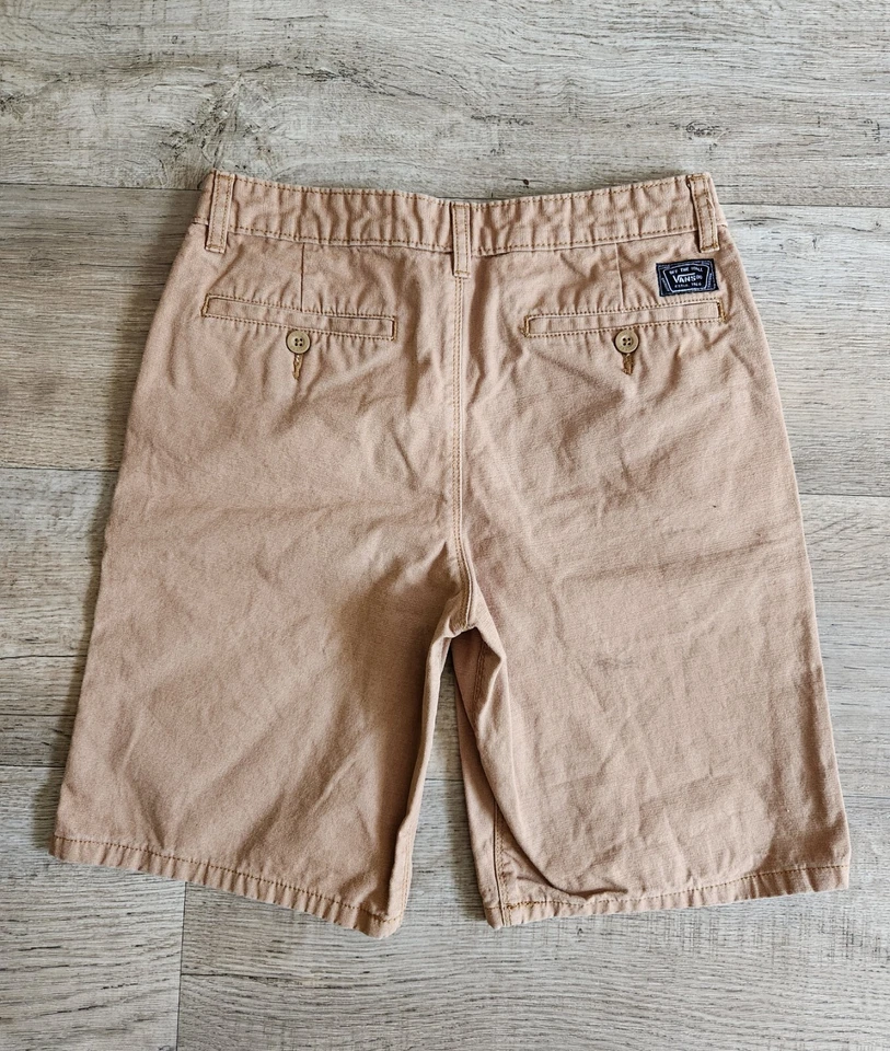 VANS Shorts Original Off the Wall Boys Size 16 Khaki Brown Chino Youth - Image 2 of 4