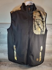Legendary Whitetails Men's Large Black Camo Zip Vest.