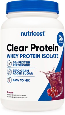 Nutricost Clear Whey Protein Isolate 2 LBS (Grape Flavored)