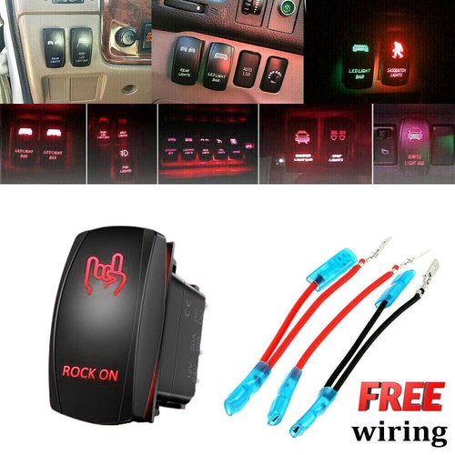 Interruptor balancín palanca de tablero marino barra de luz LED roja encendido-apagado 12V 20A 5 pines - Imagen 64 de 77
