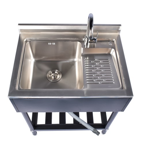 28.3in Stainless Steel Sink for Laundry Room Kitchen Garden w/ water faucet - Picture 7 of 20