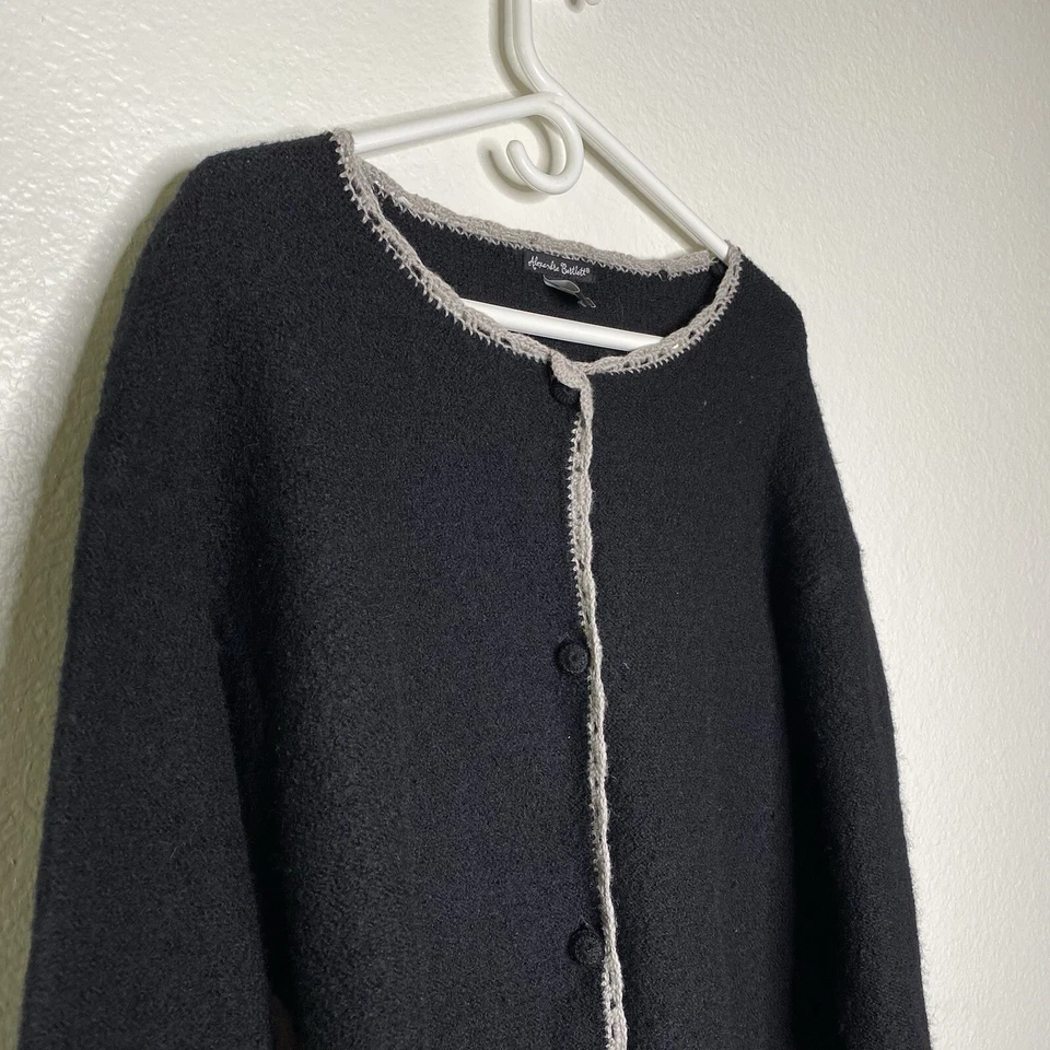 Cárdigan Suéter Alexandra Bartlett Para Mujer Negro Talla L Lana Clásico Foto 4 de 4