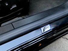 2 x 3D F LOGO (WHITE) Door Step Emblem Logo plate Sills Badge Sticker